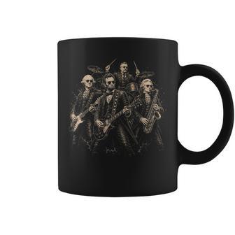 Vintage Founding Fathers Rock Band Presidents Playing Music Coffee Mug - Thegiftio UK