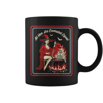 Vintage Horror Dark Humor Witch All Are Cremated Equal Coffee Mug - Thegiftio UK