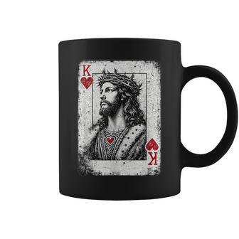Vintage Jesus Christ King Of Hearts Christian Playing Card Coffee Mug - Thegiftio UK