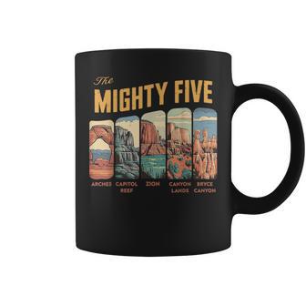 Vintage Mighty Five National Park Moab Souvenir Big 5 Utah Coffee Mug - Thegiftio UK