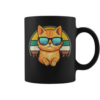 Vintage Orange Tabby Cat Cute Friendly Cat With Sunglasses Coffee Mug - Thegiftio UK