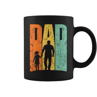 Vintage-Papa-Vater-Tochter-Silhouette Tassen - Seseable
