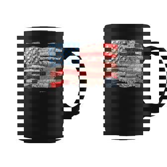Vintage Patchwork American Flag Patriotic Graphic Coffee Mug | Seseable CA