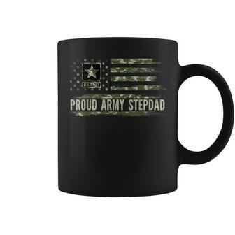 Vintage Proud Army Stepdad Camo American Flag Veteran Coffee Mug - Thegiftio UK