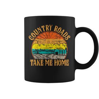 Vintage Retro Music Fans Country Roads Take Me Home Coffee Mug - Thegiftio UK