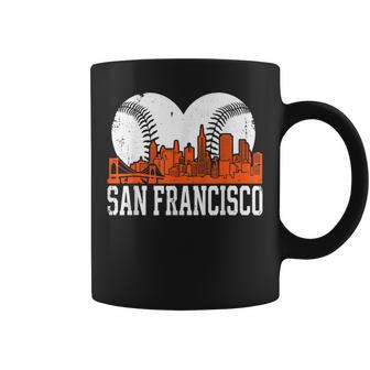 Vintage San Francisco Skyline Baseball Present Women Coffee Mug - Thegiftio