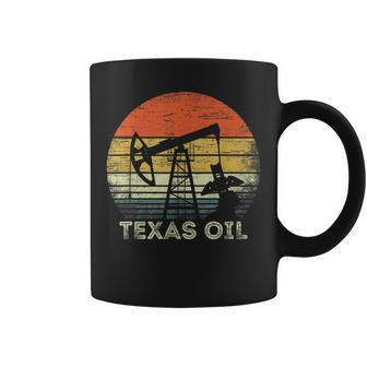 Vintage Texas Oil Rig Oilfield Industryunset Hombres Regalo Taza de café - Regaloses