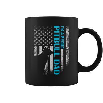 Vintage Usa American Flag I'm A Proud Pitbull Dad Pittie Dog Coffee Mug - Monsterry
