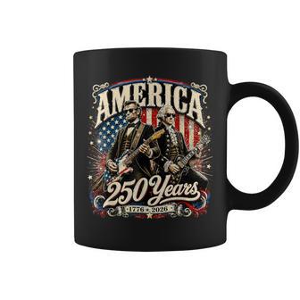 Vintage Washington Lincoln Playing Guitar 250 Years America Coffee Mug - Thegiftio UK