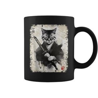 Vintageamurai Gato Guerrero Japonés Arte Anime In Mangas Taza de café - Regaloses