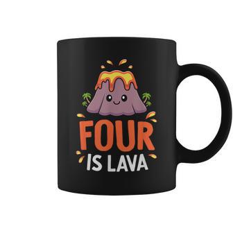 Volcano Birthday Party 4Th Birthday Dinosaur Four Is Lava Coffee Mug - Thegiftio UK
