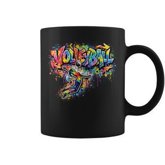 Volleyball Girls Graffiti Urban Style Sports Graphic Coffee Mug - Thegiftio UK