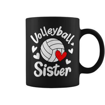 Volleyball Sister Heart Big Sister Little Cute Girls Brother Coffee Mug - Monsterry