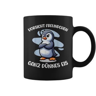 Vorsicht Freundchen Ganz Dünnes Eis Lustiger Pinguin Ironie Tassen - Seseable
