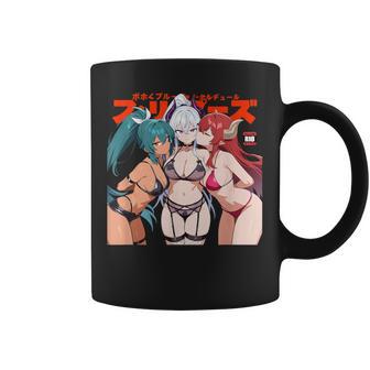 Waifu セクシー アニメ キス 女の子 角 日本の漫画風 コーヒーマグ - Kawaiitshirt
