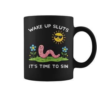 Wake Up Time To Sin Worm Inappropriate Men Coffee Mug - Thegiftio UK