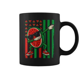 Graphic Watermelon American Flag Dabbing Watermelon Lover Coffee Mug - Thegiftio UK