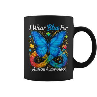 I Wear Blue For Autism Awareness Autism Awareness Month Coffee Mug - Thegiftio UK