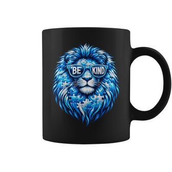 Wear Blue Autism Awareness Puzzle Lion Be Kind Boy Women Coffee Mug | Seseable UK