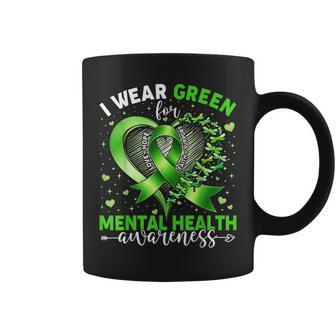 I Wear Green Mental Health Awareness Ribbon Dragonfly Hope Coffee Mug - Monsterry