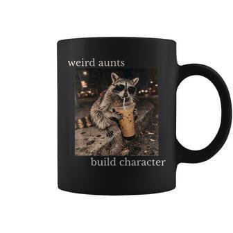 Weird Aunts Build Character Vintage Iced Coffee Raccoon Coffee Mug - Thegiftio UK