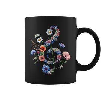 Wildflowers Treble Clef Flower Musical Note Music Coffee Mug - Thegiftio UK