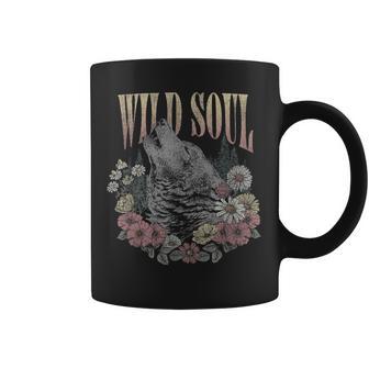 Wildoul Howling Wolf Among Flowers And Forest コーヒーマグ - Kawaiitshirt