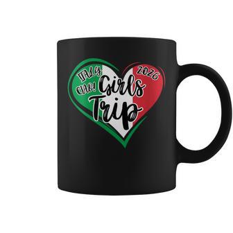 Women's Italy Girls Trip 2026 Heart Italia Group Matching Graphic Coffee Mug - Monsterry