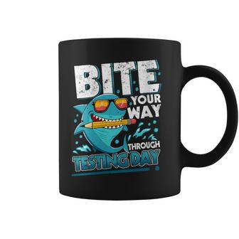 Women's Testing Day Teacher Shark Test Day Teacher Coffee Mug - Thegiftio UK