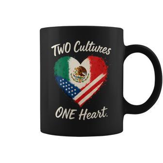 Women's Two Cultures One Heart Half American Half Mexican Usa Mexico Coffee Mug - Thegiftio UK