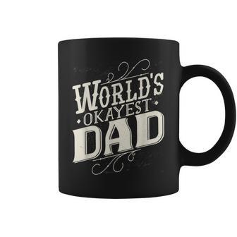 World's Okayest Dad Fathers Day Vintage Graphic Coffee Mug | Seseable UK