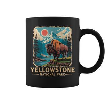 Wyoming Buffalo Bison Vintage Yellowstone National Park Coffee Mug - Thegiftio UK