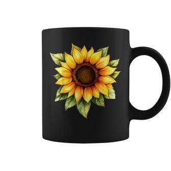 Yellow Sunflowers Cute Summer Flowers Floral Positivity Coffee Mug | Seseable UK
