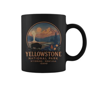 Yellowstone National Park Vintage Bison Geyser Coffee Mug - Thegiftio UK