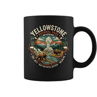 Yellowstone National Park Wyoming Old Faithful Geyser Badge Coffee Mug - Thegiftio UK