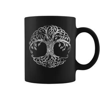 Yggdrasil Tree Of Life バイキング ノルウェー風 ルーン風 ホワイトシンボル コーヒーマグ - Kawaiitshirt