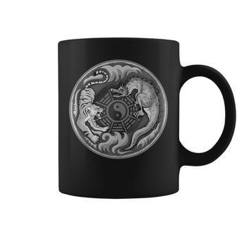 Yin Yang Arte Marcial Dragón Tigre Diseño In Mangas Taza de café - Regaloses