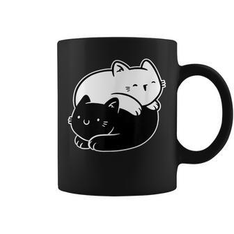 Ying Yang Japonés Equilibrio Lindo Gato Kawaii Amante De Los Gatos Taza de café - Regaloses