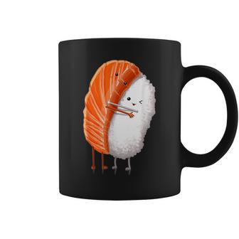 おもしろ寿司 ハグ サーモン かわいい 日本の寿司 カワイイ食べ物 コーヒーマグ - Kawaiitshirt