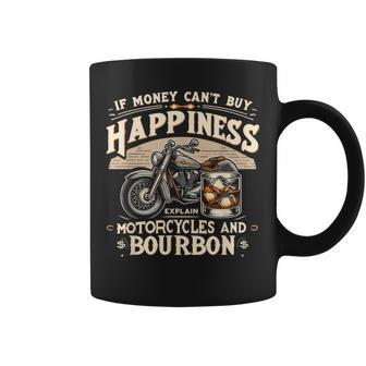 お金で幸せが買えないならバーボンとバイクを解説 コーヒーマグ - Kawaiitshirt