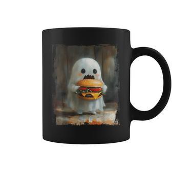 かわいい ハンバーガー おばけ 食べる ハンバーガー ハロウィン 食べ物 恋人 コーヒーマグ - Kawaiitshirt