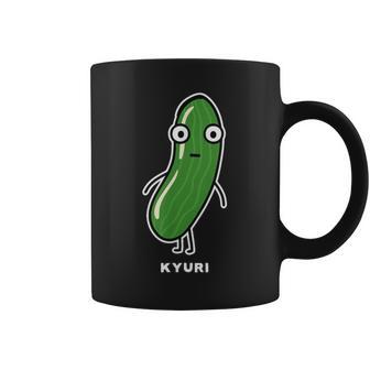 きゅうり 顔 イラスト かわいい おもしろ 面白い 簡単 シンプル ゆるい 野菜 コーヒーマグ - Kawaiitshirt