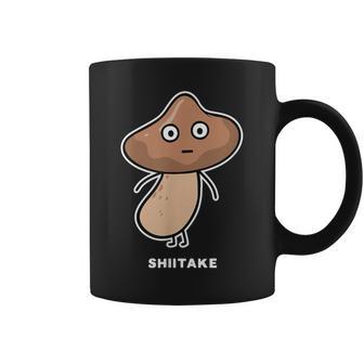 しいたけ キノコ 顔 イラスト かわいい おもしろ 面白い 簡単 シンプル ゆるい 野菜 コーヒーマグ - Kawaiitshirt