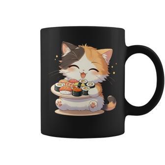 わがまま猫 寿司ねこ ラーメン好き かわいい おもしろ マンガ 長袖tシャツ コーヒーマグ - Kawaiitshirt