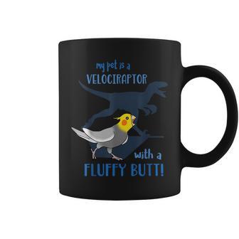 わたしのペットはふわふわお尻オカメインコの鳥を持ったベロキラプトル コーヒーマグ - Kawaiitshirt