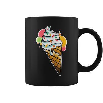 アイスクリームコーン×スプリンクルワッフルコーン コーヒーマグ - Kawaiitshirt