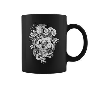 アジアの髑髏と蛇のグラフィック コーヒーマグ - Kawaiitshirt