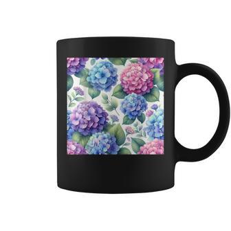 アジサイの水彩柄アジサイ コーヒーマグ - Kawaiitshirt