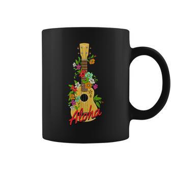 アロハ ハワイアン アイランド ウクレレ フラワー アロハ ハワイ コーヒーマグ - Kawaiitshirt