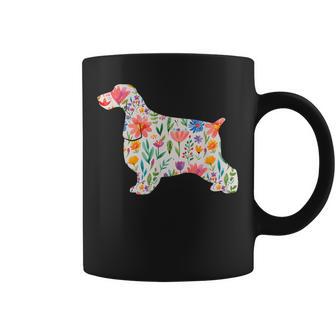 イングリッシュコッカースパニエル水彩フラワーデザイン。 コーヒーマグ - Kawaiitshirt
